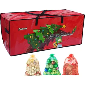 Christmas Tree Storage Bag 5ft/6ft,Up to 7.5ft, Small Christmas Tree Bag,Double Thickened Woven Fabric,Christmas Tree Storage for Disassembling Artificial Tree with 3 Organizer Pouches