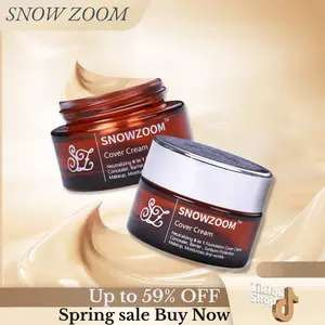 Snow Zoom 6 in1 Cover Crème Full Coverage Foundation Makeup, Hydrating Primer,Concealer,Long-Wearing Coverage-1.01 Fl Oz(30 ML)