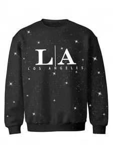 Men's Letter Graphic Long Print Sweatshirt, Full Size Available, Warm Breathable Fashion Inner Layer, Half Zip Design, Ribbed Hem and Cuffs, Long Sleeve