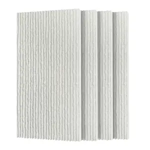 47.24*23.62*0.98 Inch 4 PCS PU 3D Faux Stone Wall Panels, White Marble Texture, Lightweight Waterproof Flame Resistant Decorative Wall Panels for Living Room TV Wall Office