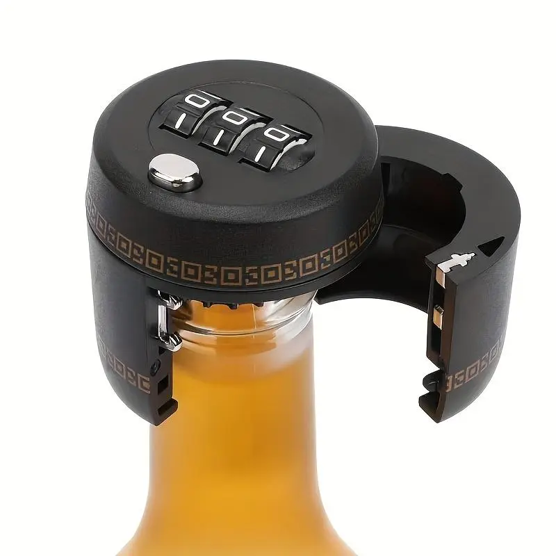 Safety Combination Lock Bottle Cap with 3-digit Password, No Battery Required & Easy To Use Portable Sealed Bottle Lock for Keeps Drinks Fresh