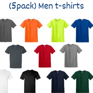 Men's T-Shirts 5-Pack Assorted Colors Comfortable & Durable for Everyday Wear Ideal for Casual Wear
