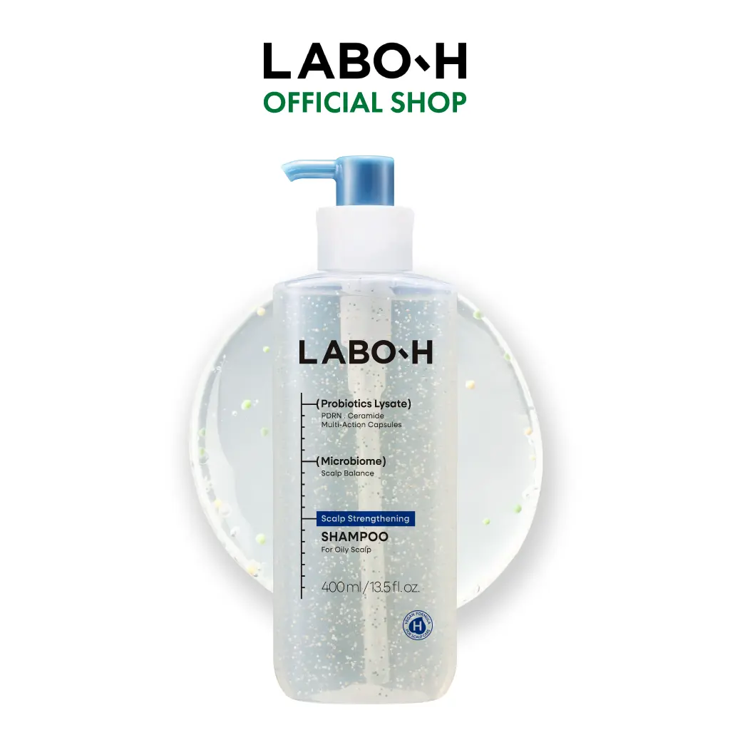LABO-H Scalp Strengthening Shampoo for Oily Scalp | 72% Less Sebum | Triple-Action Capsule Hair Growth Shampoo | Korean Haircare