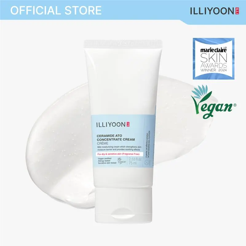[ILLIYOON] Ceramide Ato Concentrate Cream | Moisturizer for Dry & Sensitive Skin, 100hr Lasting Hydration, For Face & Body, Gentle for Infants, Moisture Barrier Repair, Vegan Certified, 2.53 fl.oz.
