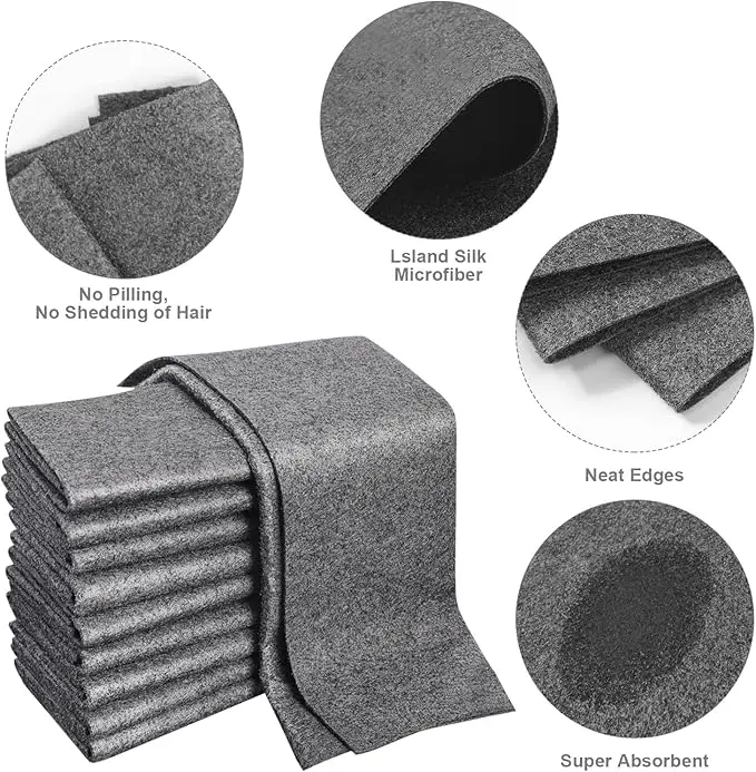 10-Pack Microfiber Cleaning Cloths - Durable Absorbent Cloth, Super Absorbent Microfiber, Sturdy, Lint-Free, Scratch-Free, Reusable Surface Cleaner, Auto Detailing Towel for Kitchen, Home Cleaning, Car Detailing Products