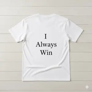 I Always Win T-Shirt - Bold Chest Print for All Seasons - A Philosophy of Growth and Success - Summer Wear