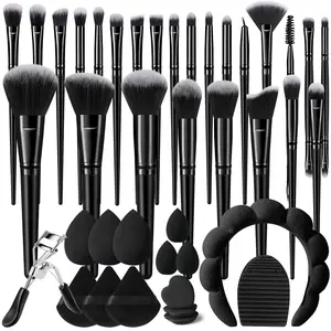 40 Piece Makeup Brush Set, Soft Bristle Powder Brush Blush Eyeshadow Sponge, All-In-One Beauty Tool Kit, Essential Cosmetic Brushes, Face Makeup Brush