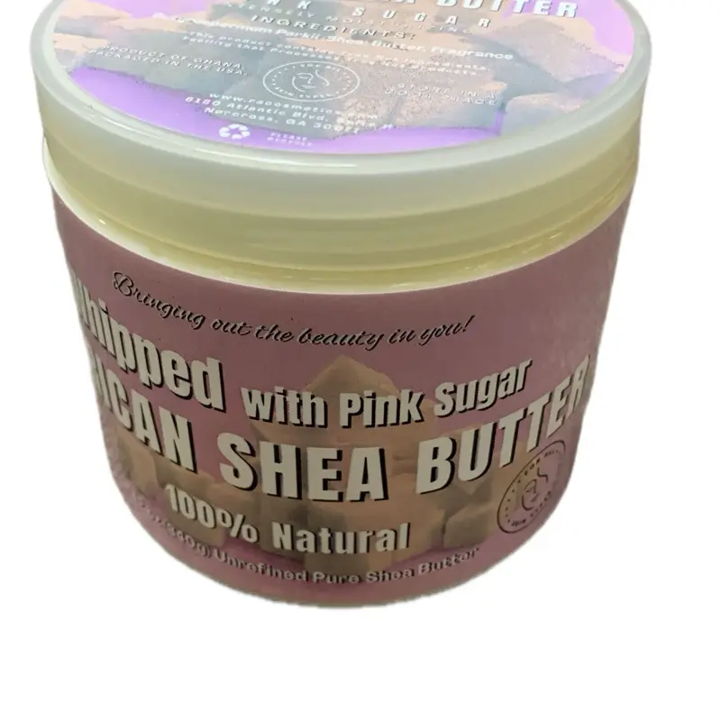 Pink Sugar Body Butter 12 oz Whipped with Pink Sugar 100% Natural Unrefined Pure Shea Butter for Soft Skin Moisture Smooth Moisturizing Skin Repair Moisturizers
