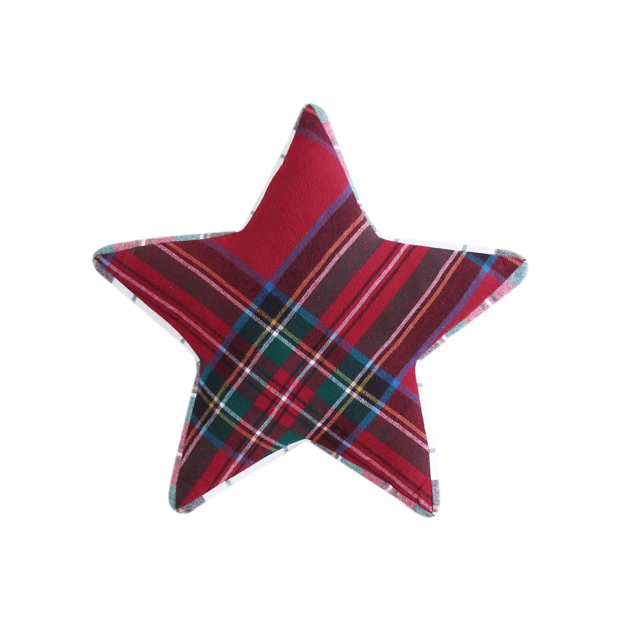 Levtex Home Spencer Plaid Shaped Decorative 6-Pointed Star Accent Standard Pillow - 18x19in 3-Dimensional Patchwork Textile Accessory for Bedding, Chair Decor