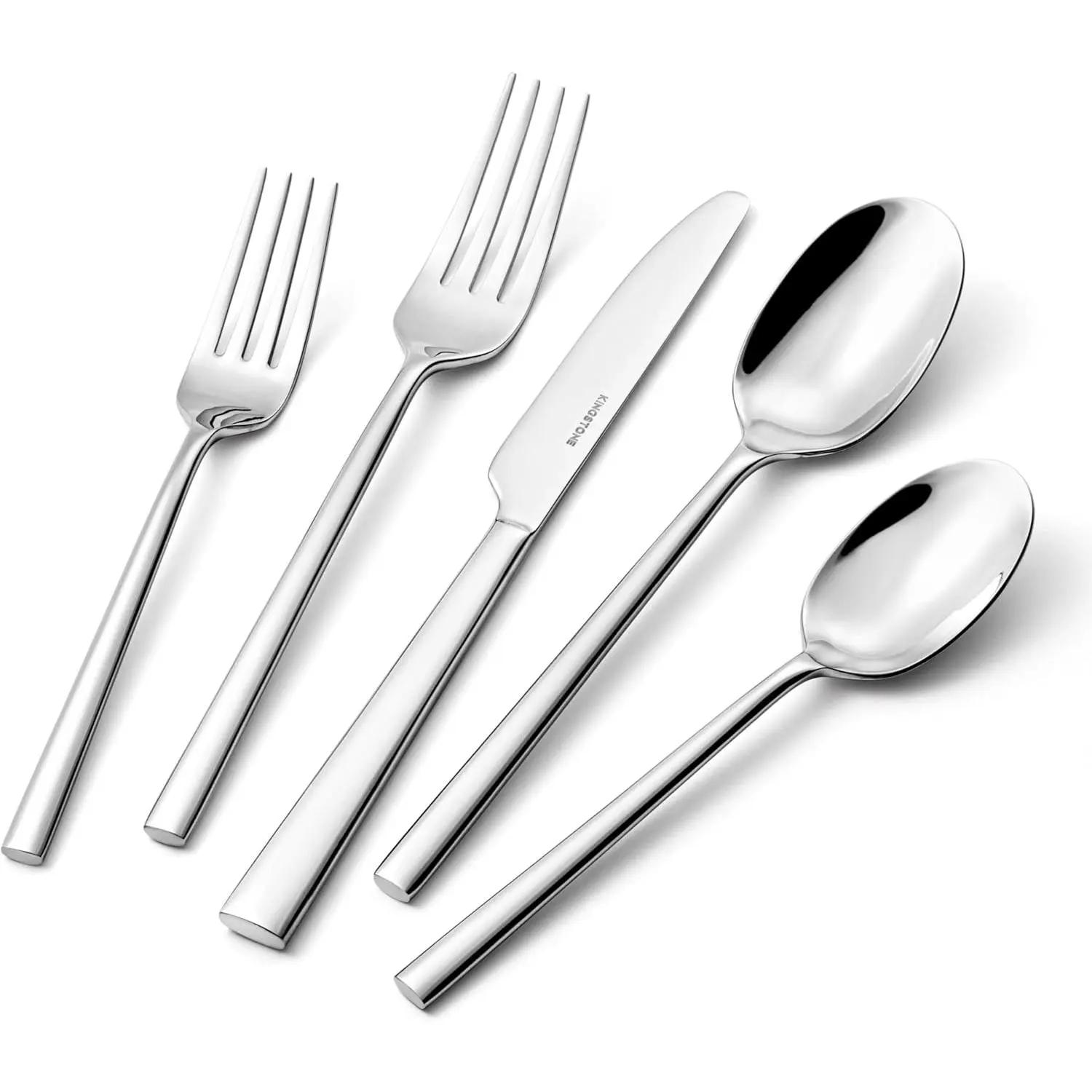 KINGSTONE Silverware Set, 30-Piece Forged Flatware Set Cutlery Set Premium Stainless Steel, Service for 6, for Kitchen, Home, Wedding, Party, Mirror Polished and Dishwasher Safe