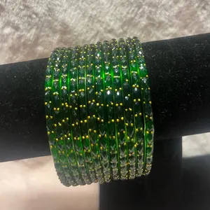 2•10 Vibrant Style Set: 12 Kashmiri raindrop Glass Bangles