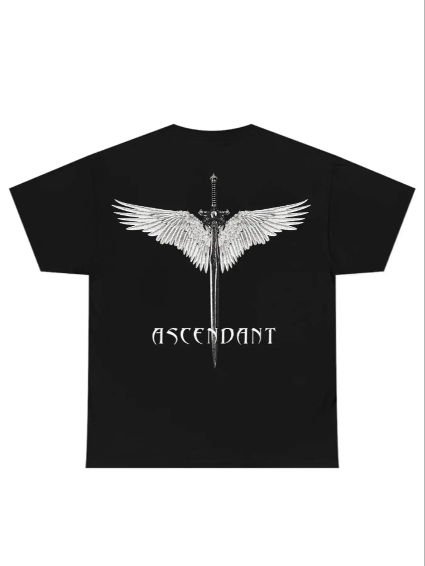 Men's Sword & Letter Print Round Neck Tee, Regular Fit Casual Short Sleeve T-shirt, Men's Summer Top for Daily Wear