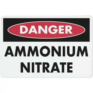 Danger Ammonium Nitrate Sign 12 X 8 Inches Aluminum Sign Reflective - Uv Protected, Waterproof, Weatherproof And Fade Resistant - 4Pre-Drilled Holes