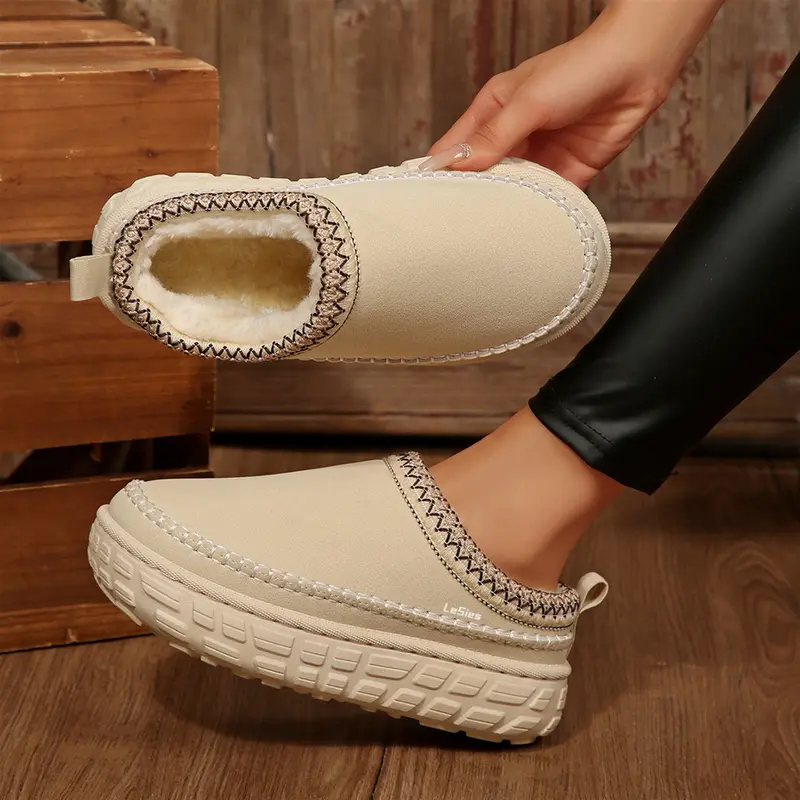 Snow Boots for Women House Fleece Slippers Cozy Memory Foam Shoes for Indoor Outdoor Winter Warm Mini Snow Boots Springfresh