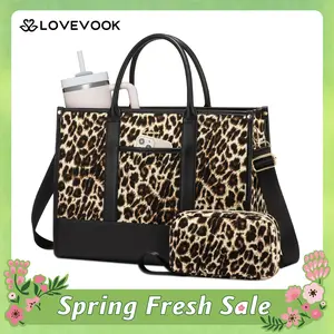 LOVEVOOK Canvas Laptop Tote Bags for Women,15.6 inch and 17.3 inch Large Professional Teacher Work Bag Purse，Lightweight Computer Bag Briefcase Business Office ,TikTokShopSpringStatements