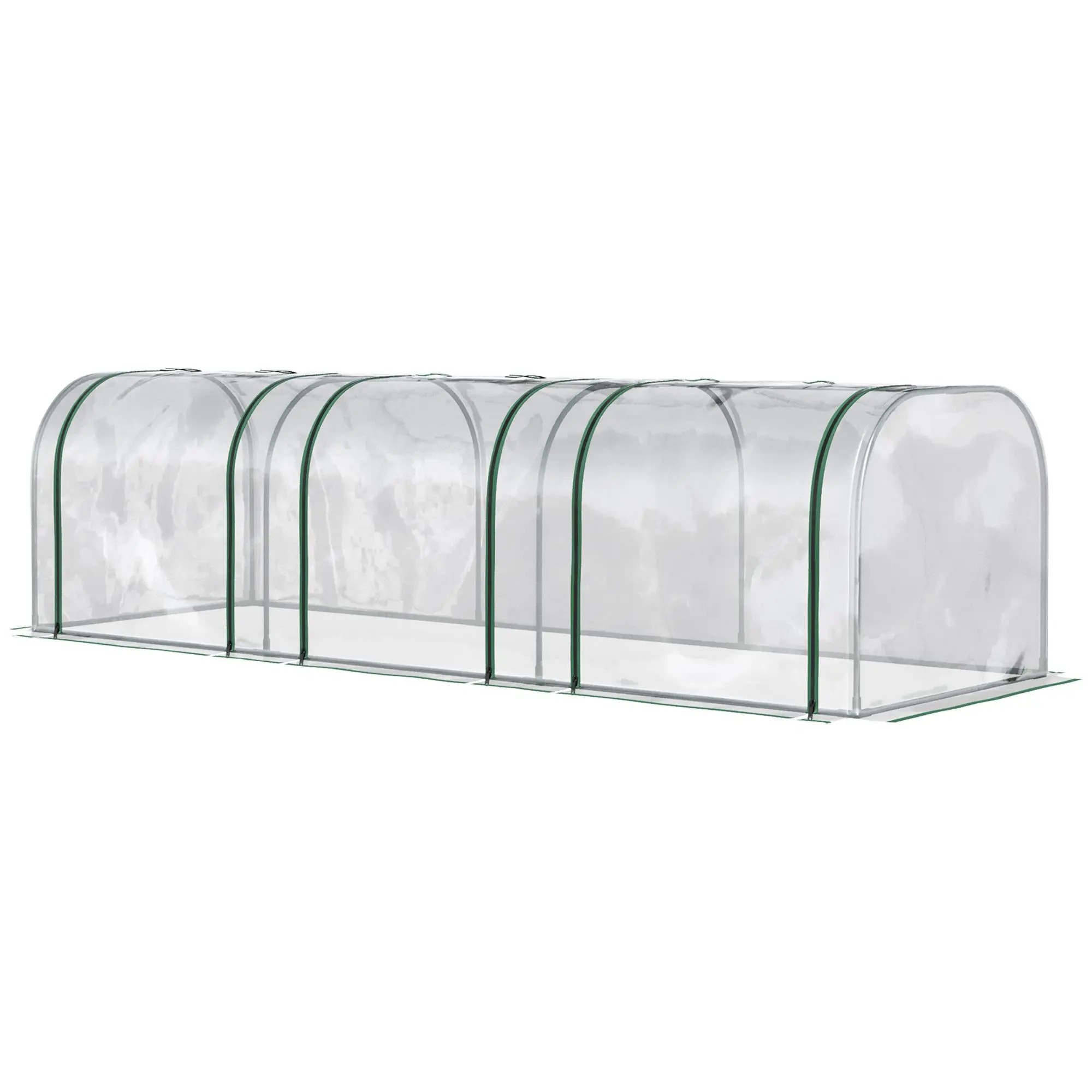 Compact long size portable polytunnel greenhouse frost and harsh weather shielding for patio small scale gardening needs