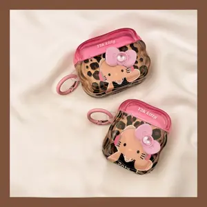 Cute Leopard Print Katy Cat Tpu Earphone Case, Protective Cover for Apple AirPods 1/2/3, Durable Lightweight for AirPods Pro 2