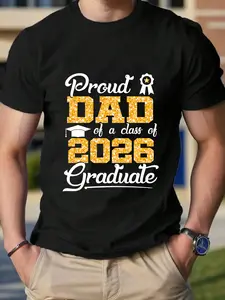 100% Cotton Proud Dad of a Class of 2026 Senior Funny Graduate 2026 Tri-Blend T-Shirt