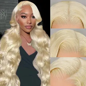 613 Lace Front Wig Human Hair, 13x6 Blonde Lace Front Wigs Human Hair, 613 Body Wave HD Transparent Lace Frontal Wig,  Blonde Wig Human Hair Pre Plucked with Baby Hair