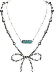 Navajo Pearl Bow Necklace Western Jewelry for Women Cowgirl Turquoise Necklaces Jewelry Mom Necklace as Christmas Gift