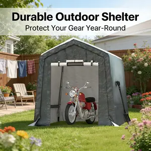 LH-All-in-one multi-purpose tent, durable, long-lasting, good value，6x8 ft Outdoor Portable Storage Shed with Roll-Up Door & Vent,Heavy-Duty Waterproof PE Tarp,UV-Resistant Shelter for Motorcycle,Firewood,Garden Tools