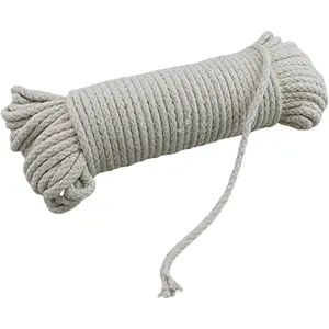 100 Ft Heavy Duty Braided Cotton Rope Clothesline Approximately # 6 1/4" 6 mm Multi Purpose Home Boat Camping