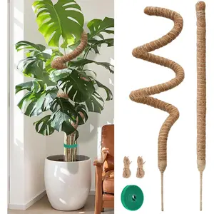 2 Pack Moss Pole Monstera  Support 63 Inch Bendable Monstera Support for Climbing    Moss Poles   Support Stakes Indoor Grow Upwards