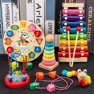 Eight-Tone Piano String Clock Rainbow Tower Four Sets Column Shape Board Twist Toy, Baby Intelligence Development Interactive Toy, Multi Activity Playset