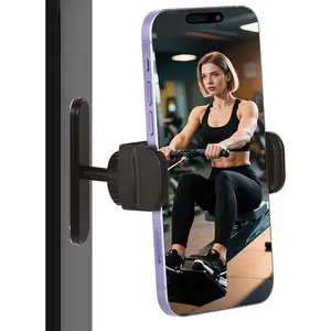Magnetic Phone Holder for Gym Equipment N52 Strong Magnet 360° Adjustable Universal Compatibility 4.7-6.5 inches