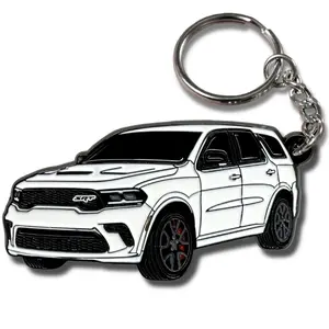 Dodge Durango Keychain, Official Licensed RT SRT Car Accessory, Metal SUV Key Chain, Dodge Durango Key Fob Pendant, Muscle Car Lover Automotive Gift