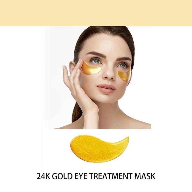 60pcs 24k Gold Eye Mask Moisturizing Firming Nourishing Area Eye Gel Treatment Cream HydratingPatch Dark Circles Bags Puffiness & Wrinkdes Refresh Your Skin Eye Patches Under Eye