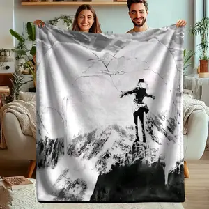 Funny Pattern Print Blanket, Flannel Series Bedding, Dormitory Blanket, Nap Blanket, Car Blanket, Office Blanket, Air Conditioning Blanket