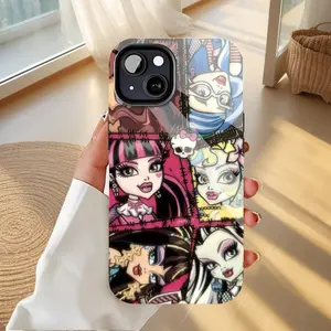 Eye-Catching Monster High Cartoon Mobile iPhone Case. Durable Dual-Layer PBT+TPU Case with Vivid Prints and Drop Protection for iPhone 16/15/14/13/12/11 Pro Max/Plus
