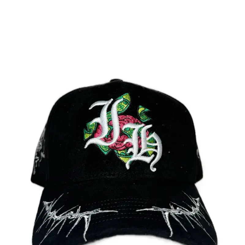Imperial Blessed Black & Green 5 Panel Adjustable Luxury Full Suede Cap with Custom Satin Interior Snapback Closure for Sports & Everyday Wear