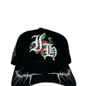 Imperial Blessed Black & Green 5 Panel Adjustable Luxury Full Suede Cap with Custom Satin Interior Snapback Closure for Sports & Everyday Wear