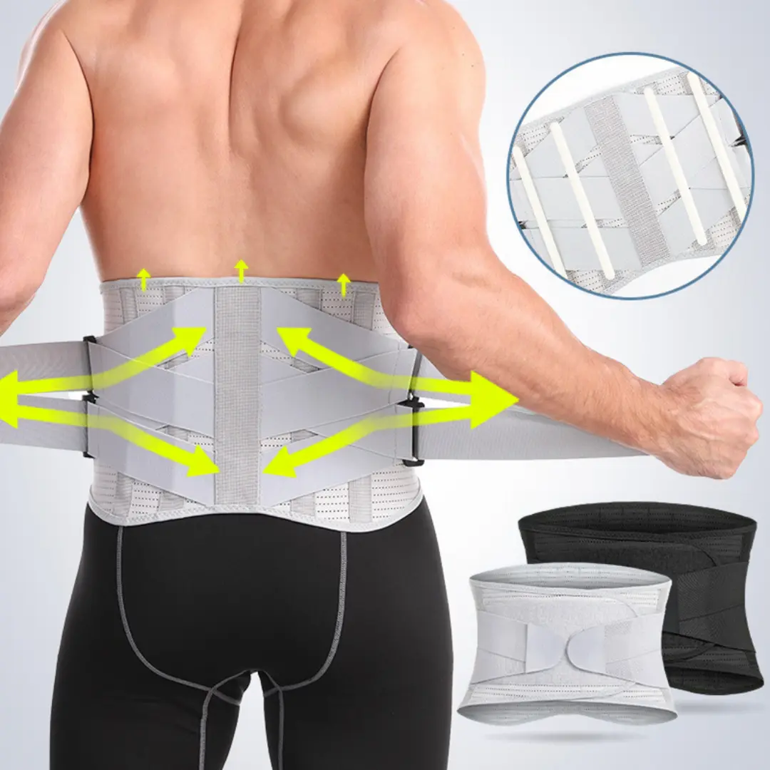 Unisex Adjustable Compression Back Brace - Unisex Fit Elastic Fabric Posture Aid with Biomimetic Wrap, Anti-Skid Support Stays, Anti-Hunchback Design, Tunable Tension, Breathable for Sedentary Lumbar Discomfort & Spinal Care