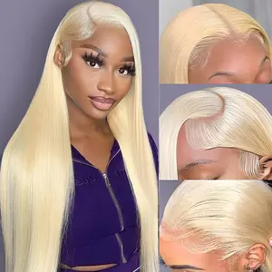 GK 13x6 613 Hd Transparent Lace Front Wig Human Hair Pre-Plucked 613 Blonde Starght 180% Bleached Lace Frontal Wigs for Women #SummerVibes