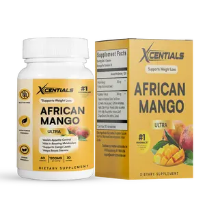 Xcentials African Mango Extract Dietary Supplement 1200 mg per Veggie Caps 60 Capsules (Non-GMO, Vegan) per 30days