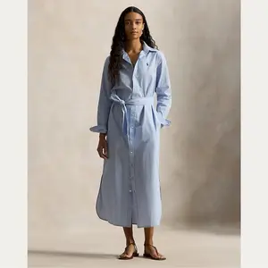 Polo Ralph Lauren - Belted Striped Cotton Shirtdress