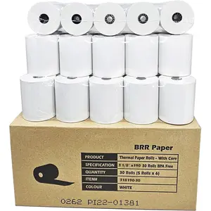 (30 Rolls) 3 1/8 x 190 Thermal Paper Rolls Compatible with Clover Stations, Square Stations and  Receipt Printers