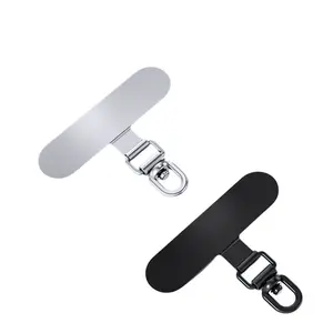 360 Degree Rotating Stainless Steel Phone Lanyard Connector, Ultra-Thin Soft Back Cover, Safety Anti-Loss Patch for Universal Devices, Clip