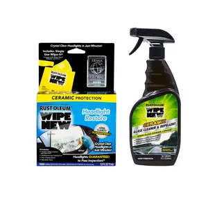 Wipe New Headlight Restoration & Glass Cleaner Kit for Cars, Restore Clarity & Improve Visibility