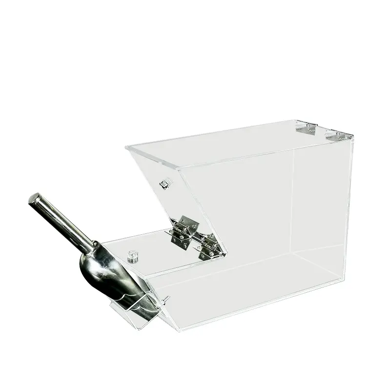 FixtureDisplays® FixtureDisplays® Plaxiglass Hinged Candy Bin Acrylic Candy Dispenser Transparent Treats Display 1.4 Gallon Capacity  7" High x 12" Deep x 4" Wide 100857-NF