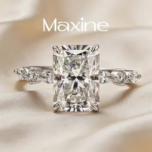 Maxine Synthetic Moissanite 3.5Ct Radiant Cut Engagement Ring, VVS1 Women's Ring Jewelry, Wedding Ring for Daily,Travel,Proposal,Wedding,Birthday,Anniversary