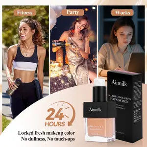 Airmilk Hydro Boost Hydrating Tint Foundation Makeup for Dry Skin, with Hyaluronic Acid, Lightweight Oil-Free Water Gel, Non-Comedogenic