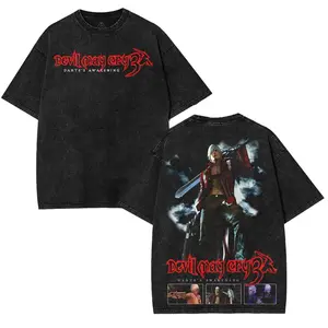 Devil May Cry DMC Dante v3 Double Printed Unisex  Cotton T-Shirt, Hoodie Gift For Game Fan, graphic tees Menswear Fitted Top Casual Fashion