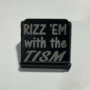 Anodized Aluminum Metal Brim Hat Clip Rizz 'em with the tism Laser Engraved Humorous Accessory for Hats Bags or Pockets