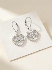 Women's Elegant Heart-Shaped Zirconia Drop Earrings, Hypoallergenic Nickel-Free Fashion Studs, All-Season Jewelry Gift