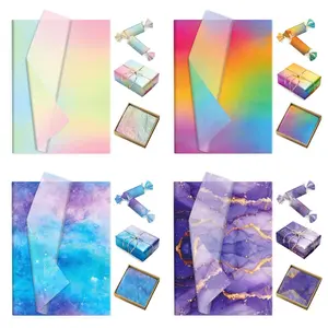 50 Sheets Colorful Blush Gradient Tissue Paper – 17g Gift & Candy Moisture-Proof Wrapping Paper, Gradient Decorative Interleaving Paper for Creative Gift Wrapping, Commercial Display Design & Art Scene Styling