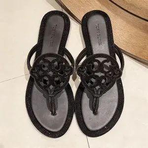 Women's Rhinestone Flip Flops Flat Thong Sandals | Bling Crystal Sparkly Comfortable Non-slip Casual Beach Summer Dressy Sandals for Women Vacation DailyRhinestone Flip Flops for Women, Bling Sandals for Women, Flat Sandals for Women, Summe